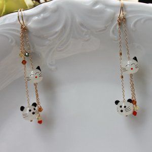 Cat and Mouse Asymmetrical Earrings Swarovski
